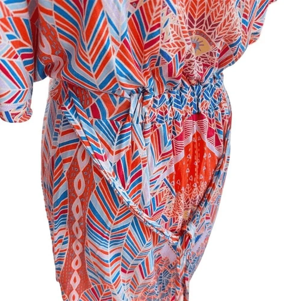 Mara Hoffman XS Evil Eye Print Tunic Dress Short Sleeve V-Neck Casual - Image 6