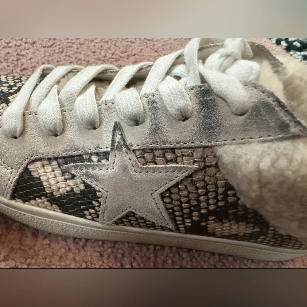 Steve Madden Polaris Reptile Print Beige Fur Lined Slip On Shoes Size 8.5 snake - Image 9