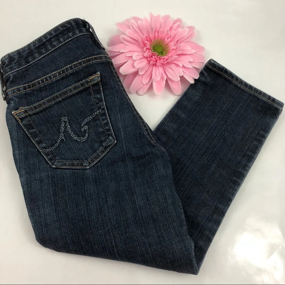 AG The Crop Denim Jeans: Skinny Dark Wash - Image 3