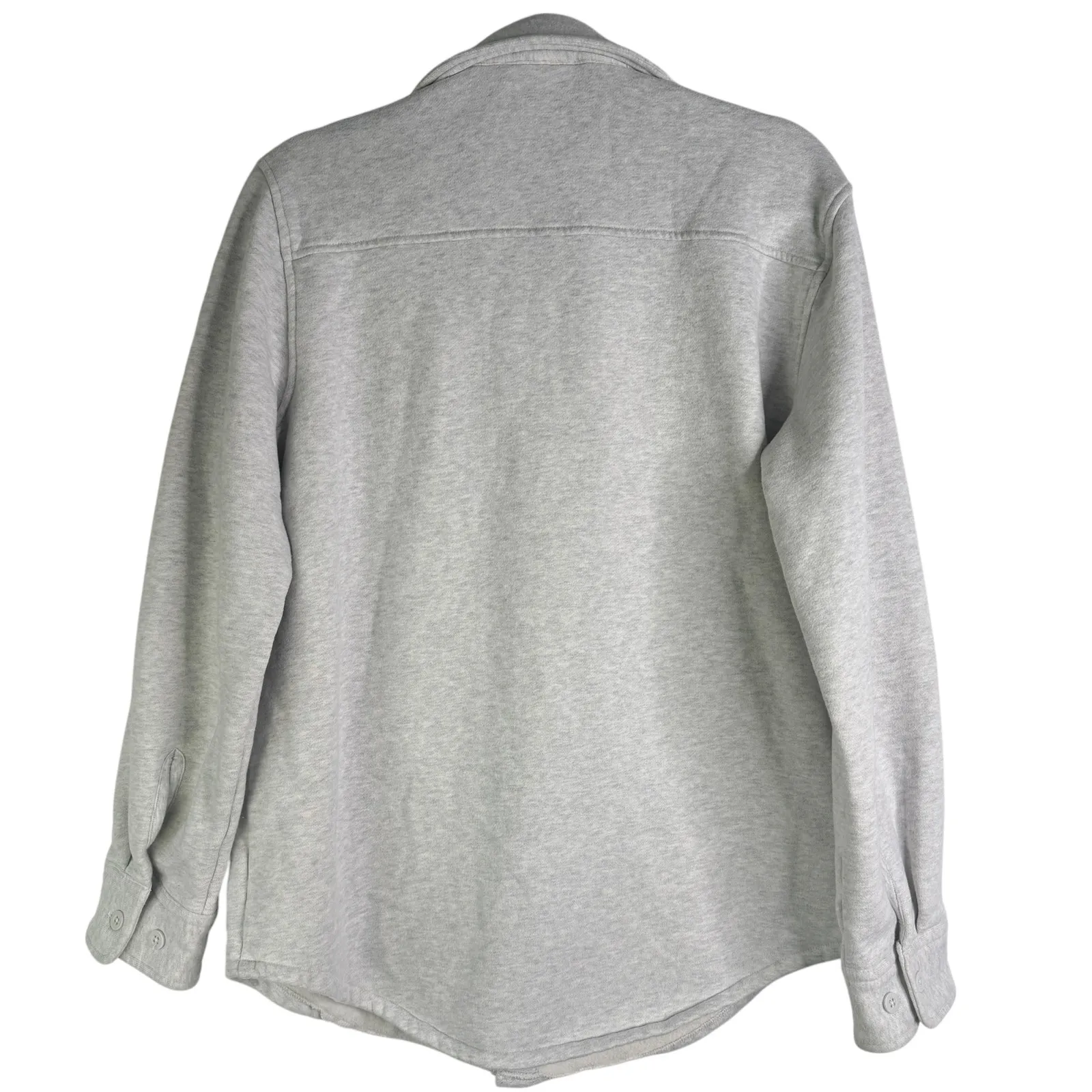 TNA Cozy Button Fleece Boyfriend Fit Button Down Shacket Jacket Gray Grey‎ Small - Image 9