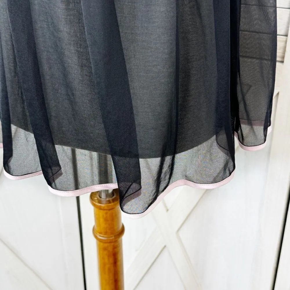 Victoria’s‎ Secret Sheer Babydoll Nightie Top Black Small Split Back Coquette - Image 6