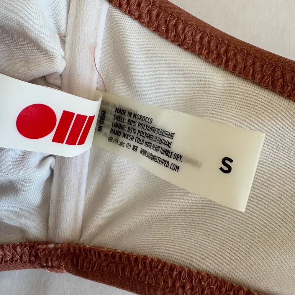 Women's Solid & Striped Brown Bikini Set Size S/XS - Image 8