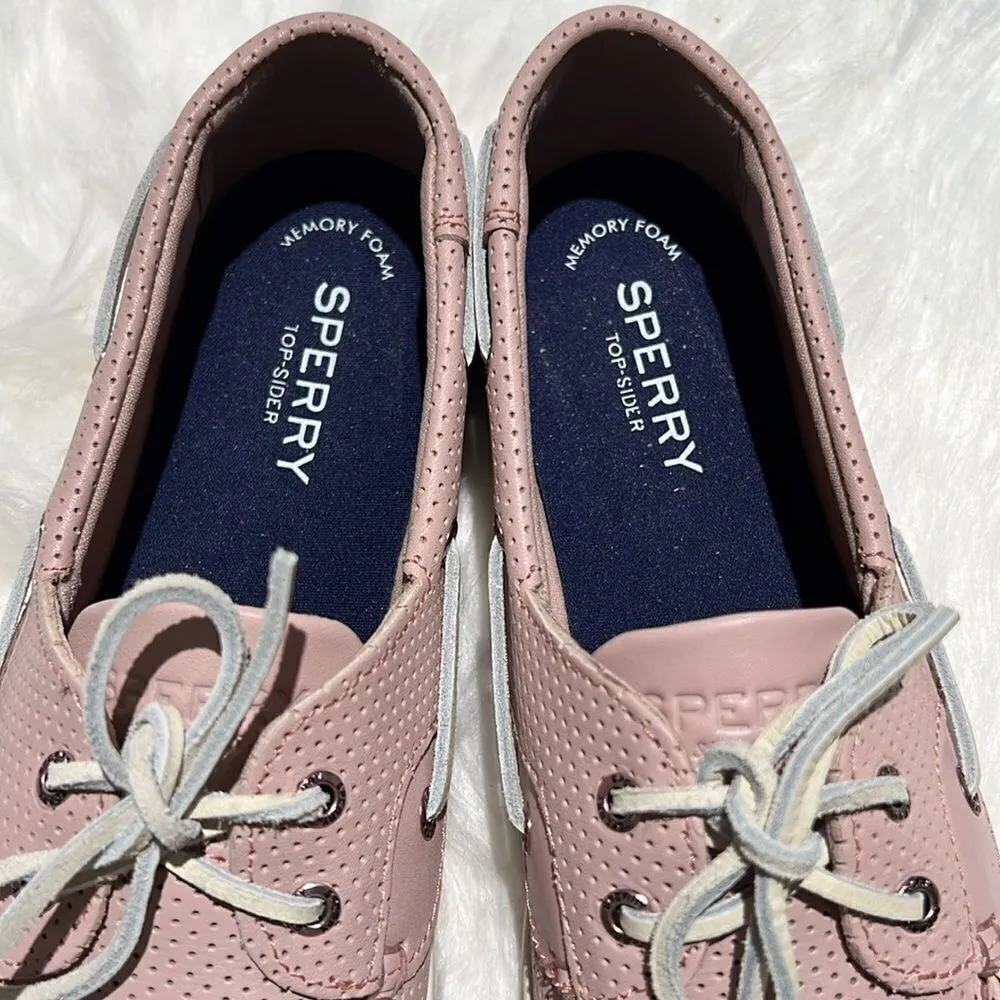 Sperry Top Sider Pink Perforated Leather Loafers Size 10    B86 - Image 4