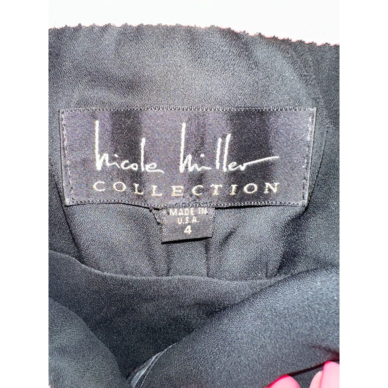 Nicole Miller Collection Vintage 90s Silk Black Ethereal Whimsy Slip Dress 4 - Image 6