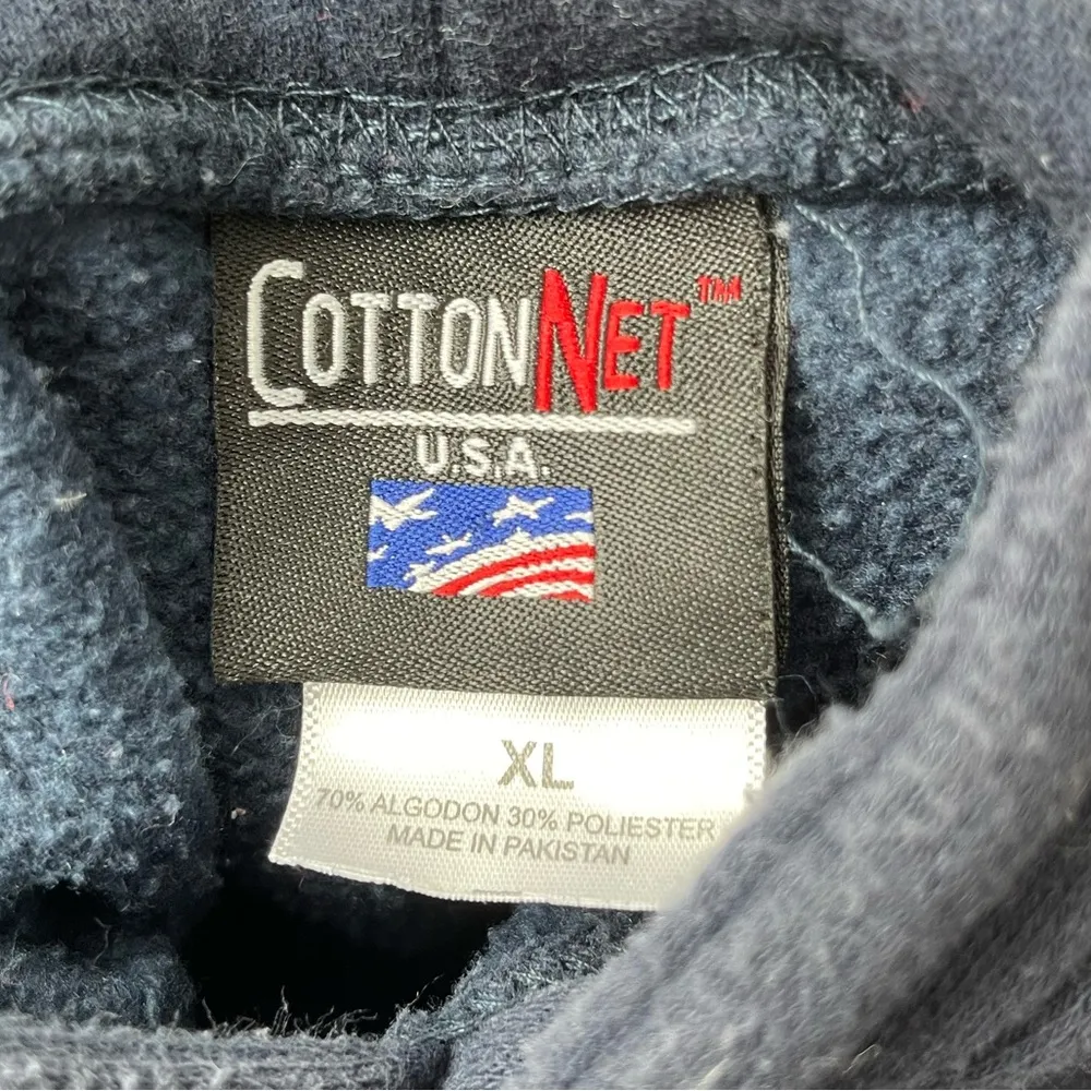 Cotton Net Cape Cod Massachusetts Navy Blue Pullover Hoodie Size XL - Image 3