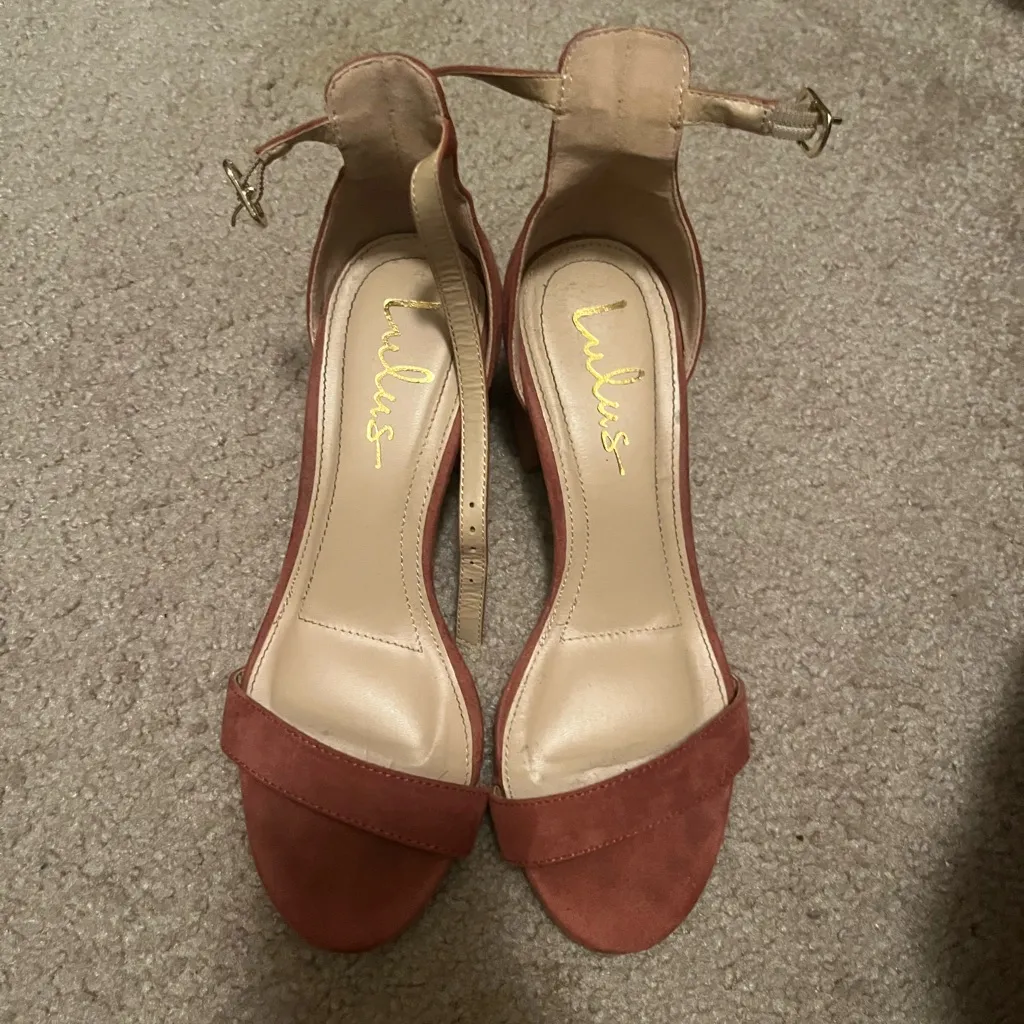 Dusty rose low block heels - Image 3