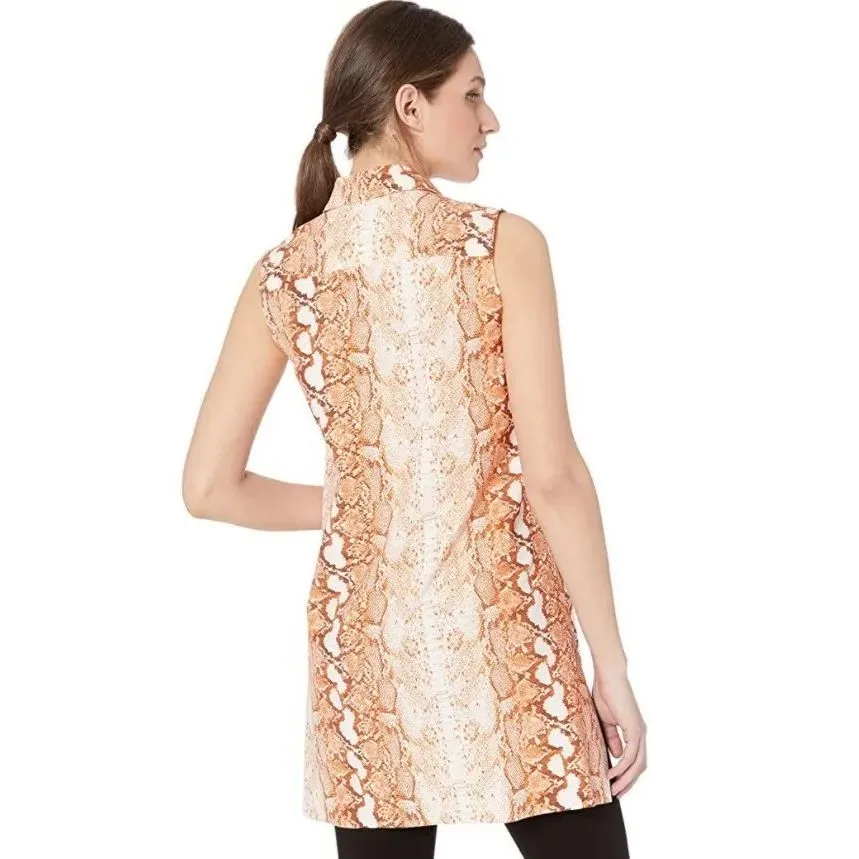 Lysse Animal Print Sleeveless Long button down shirt Sz M - Image 2