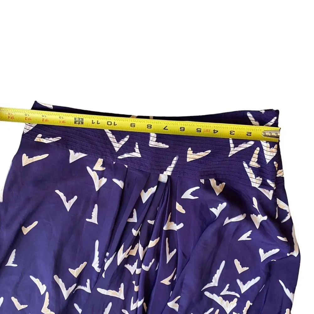 Anthropologie Leifsdottir Women’s‎ 6 Asymmetrical Midi Skirt Purple Floral Fairt - Image 8