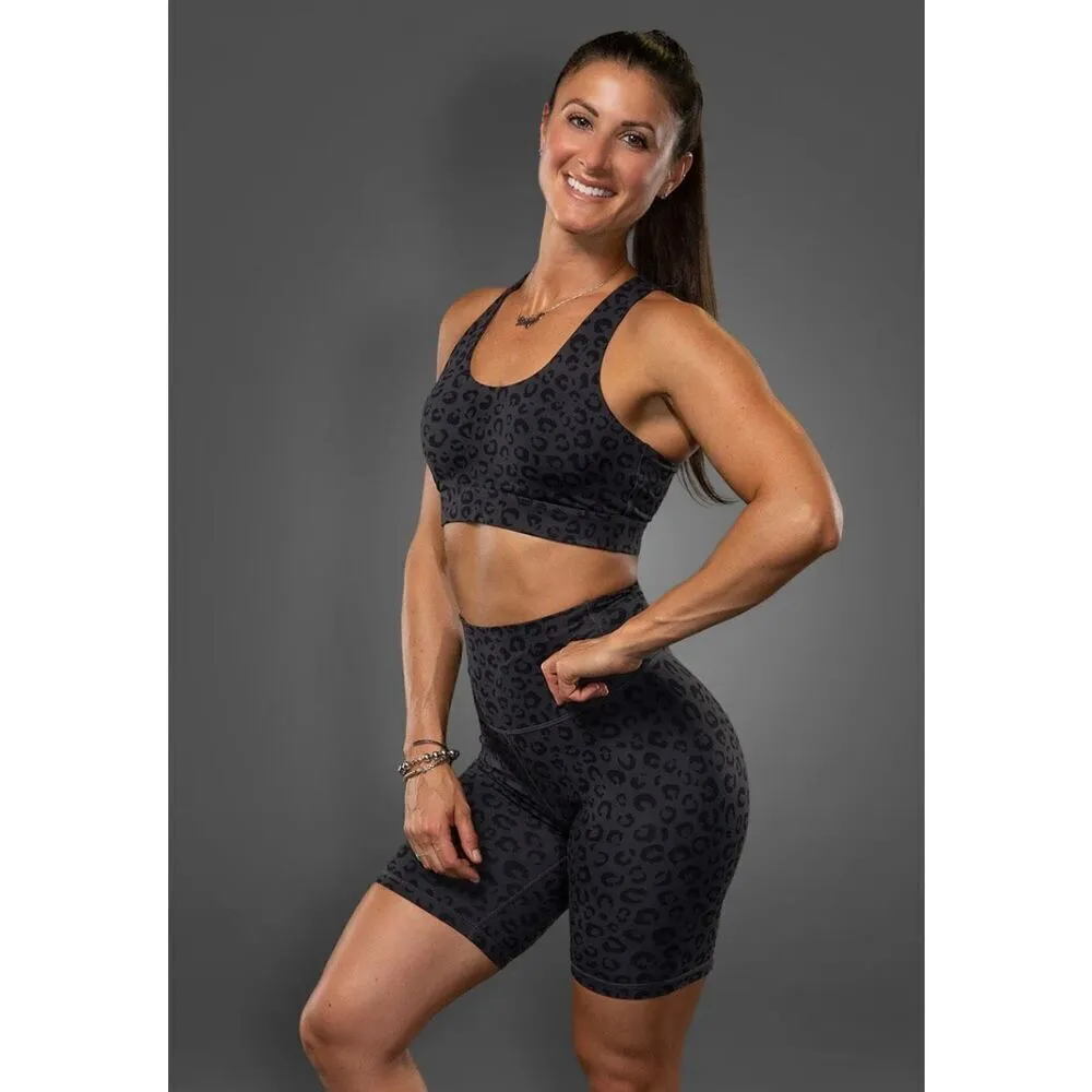 NWT Violate the Dress Code black gray leopard shorts size small - Image 3