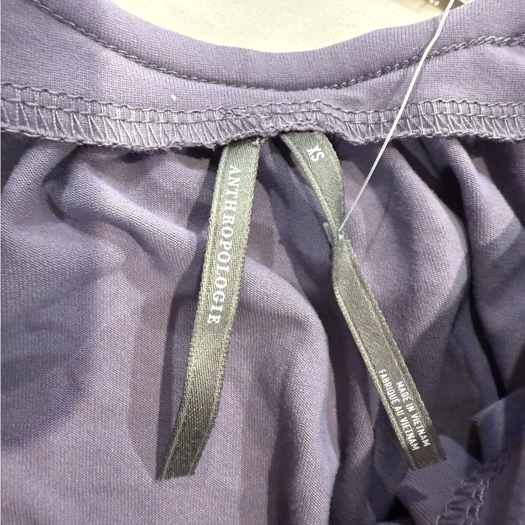 Anthropologie NWT Ruched Puff Cap Short Sleeve Top Women’s XS Lavender Purple - Image 7