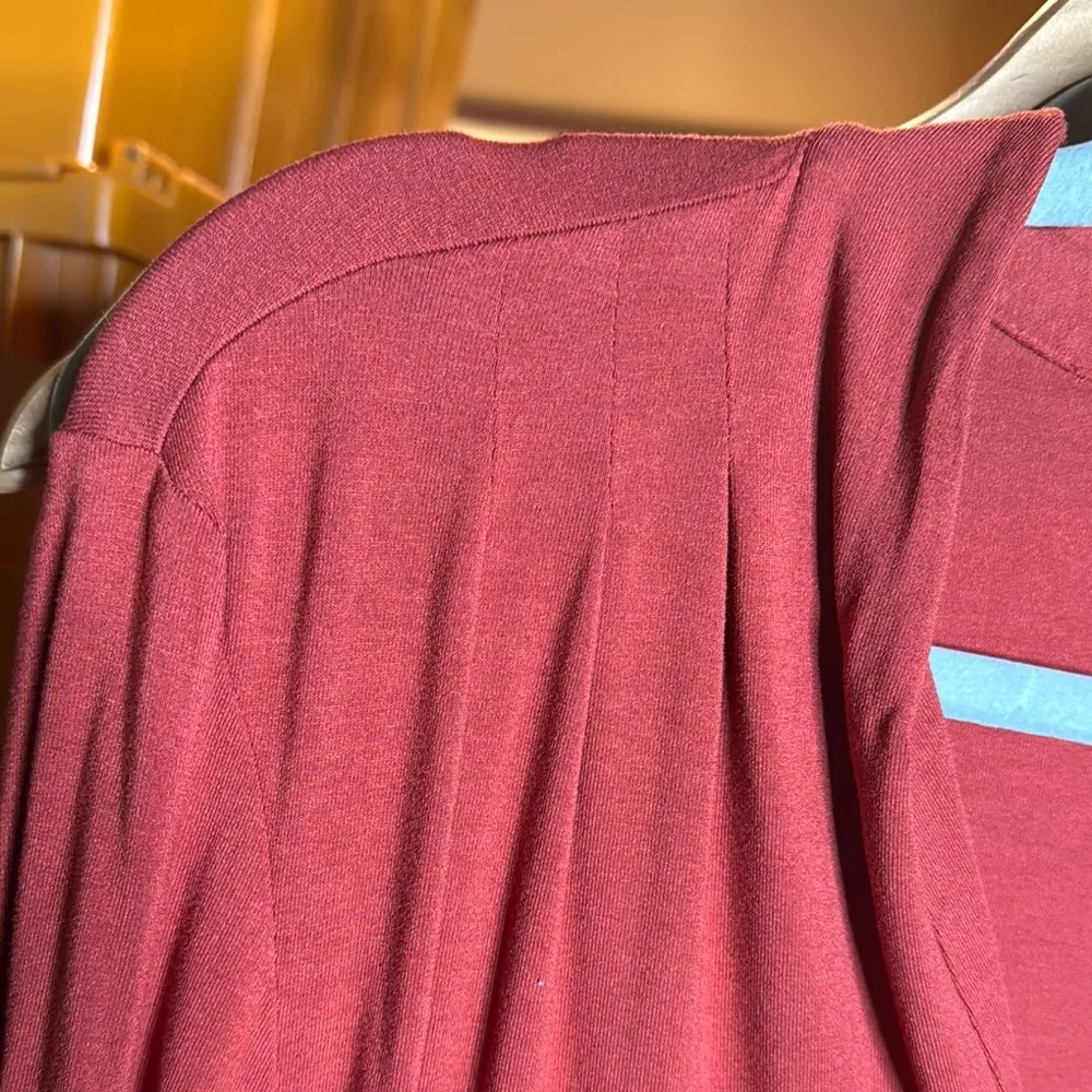 J JILL WEAREVER SPLIT NECKLINE SHIRRED ALINE TUNIC POPPY SIZE LARGE Orange - Image 3