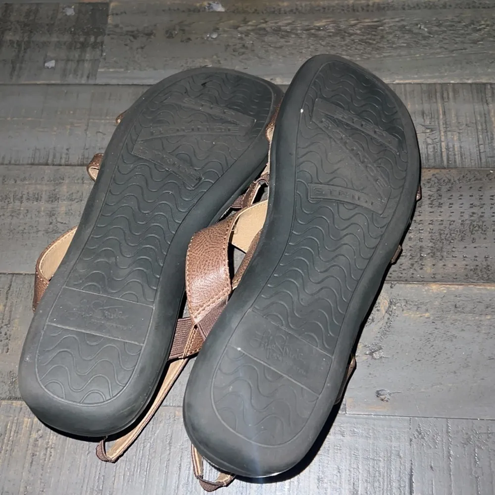 Life‎ Stride Soft System Women's Brown Slingback Wedge Sandals Size 9.5M - Image 3