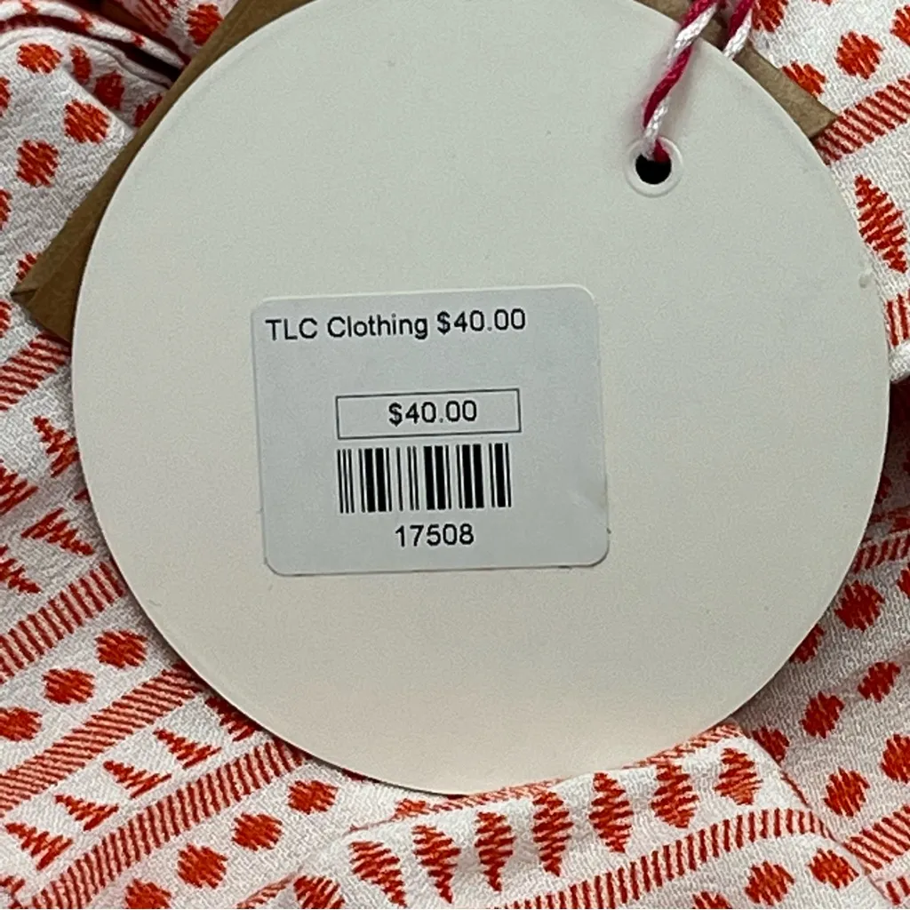 Umgee White Orange Tunic Shirt Dress Top Long Sleeve Womens Size Small‎ Boho NEW - Image 4