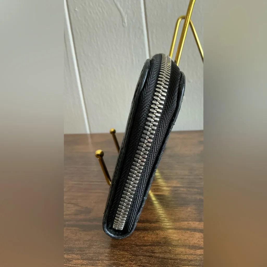 Rare Vintage Quilted Soft Leather Gilli Zip Around Rare Dachshund Wallet Black - Image 2