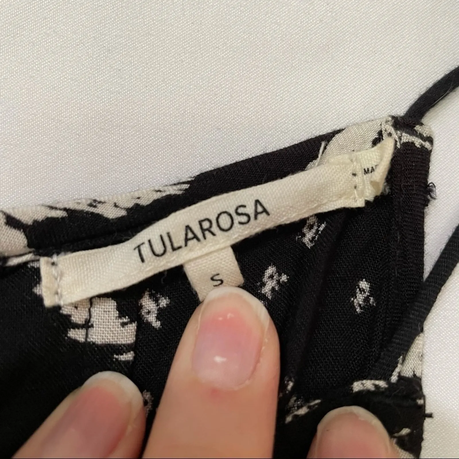 Tularosa Aritzian Dani Drape Halter Dress Black & White Womens S Mini Sleeveless - Image 3