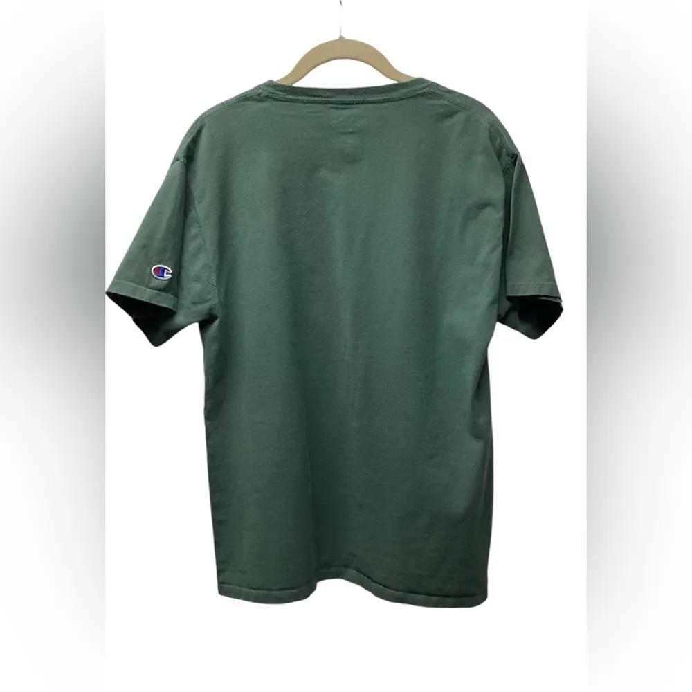 Champion short sleeve T-shirt. Dark army green. Unisex Medium - Image 2