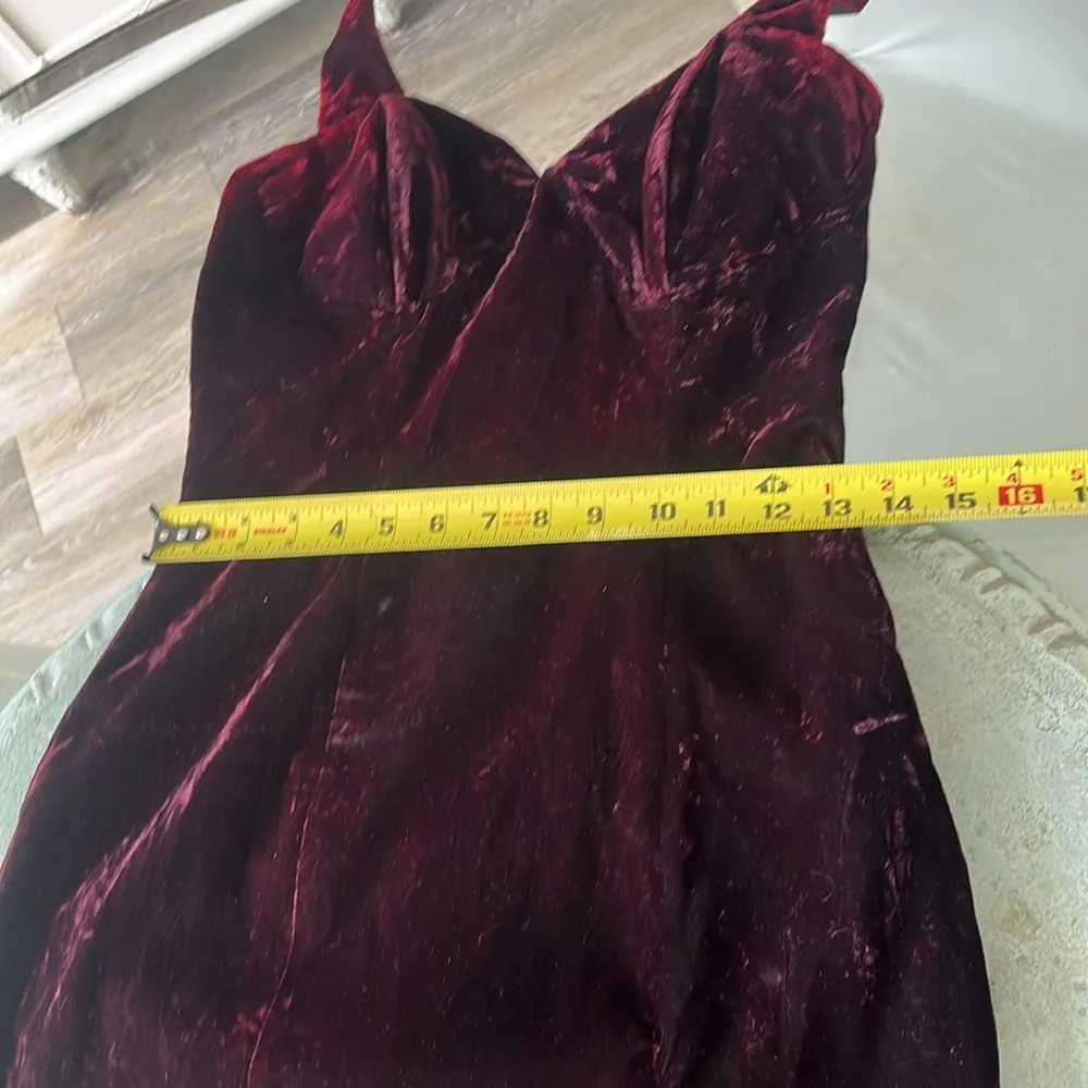 90’s Rampage whimsigoth crushed velvet Dress Maxi Halter thigh Slit Y2K size 5 - Image 9