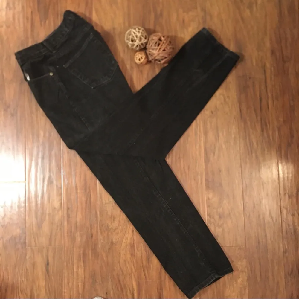 Oscar de la Renta Vintage Jeans Womens High Waist Taper Leg Black Mom Je… - Image 9