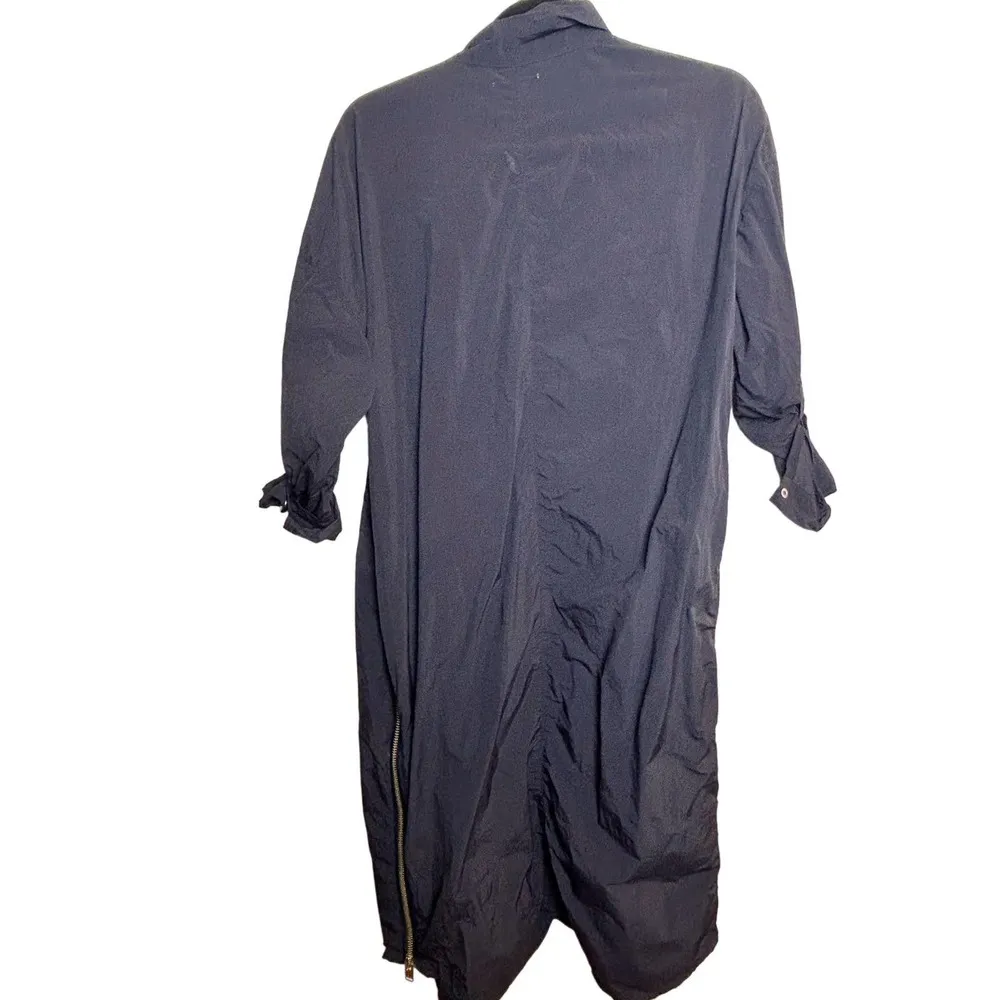 UNIF x Urban Outfitters Windbreaker Trenchcoat Black Full ZIp Trenchcoat Size XS - Image 2