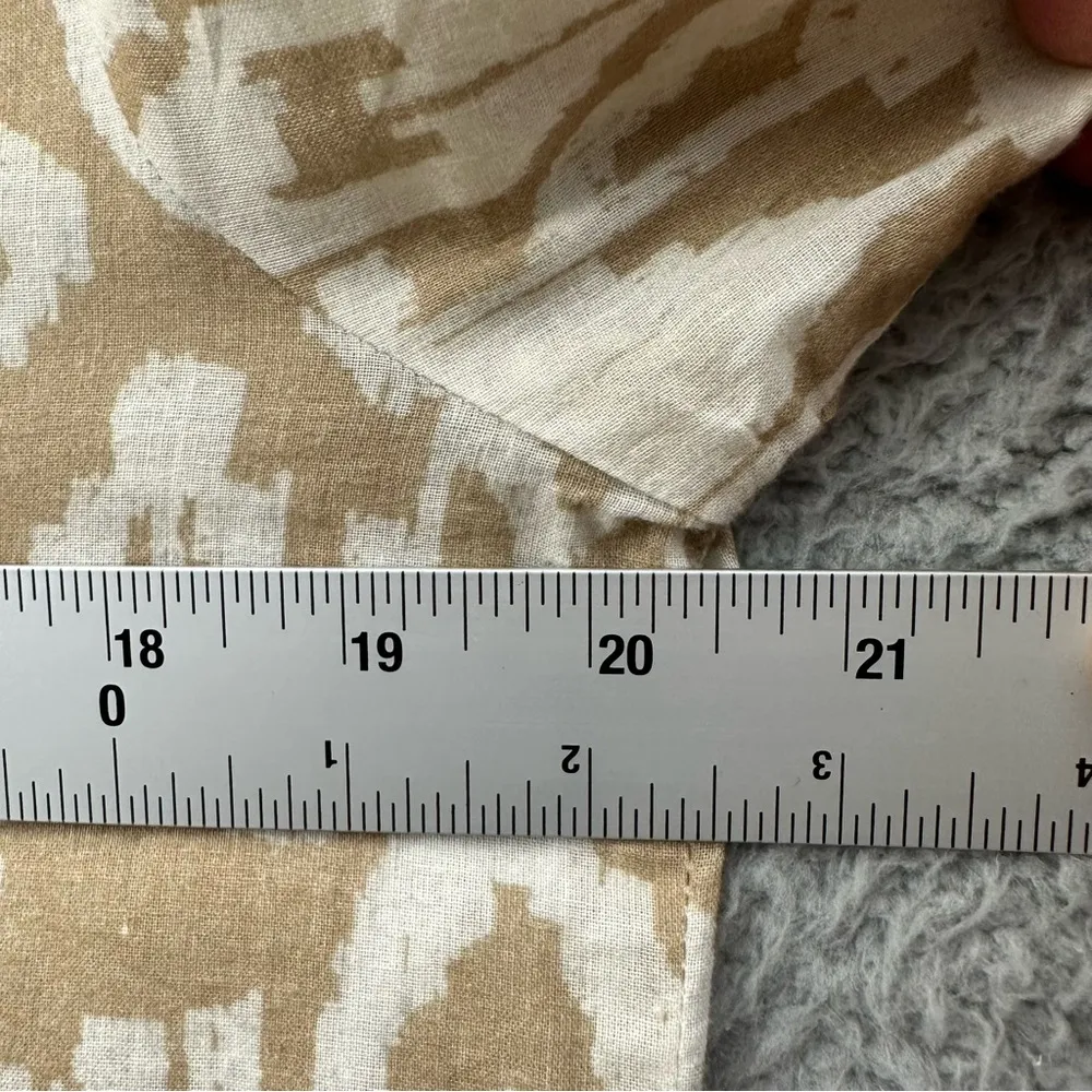 Bella Tu Long Sleeve Tunic Top V Neck‎ Beige Cotton Beaded Sequin Boho Women's L Tan Size L - Image 8