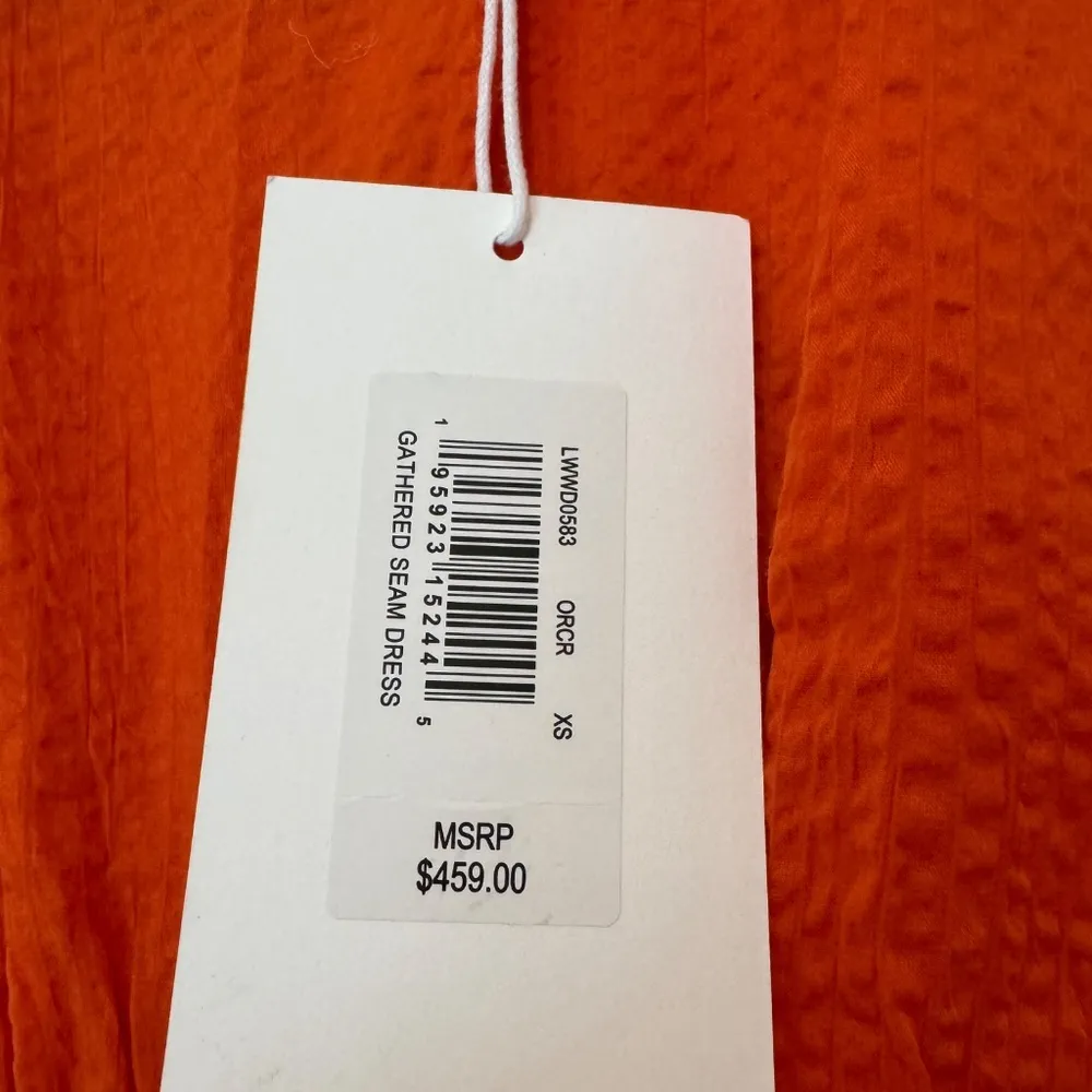 NWT FRAME Asymmetric Tiered Seersucker Midi-Dress - Image 7