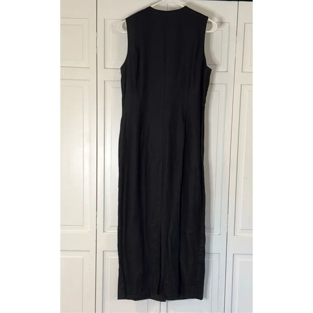 Valerie Stevens Petites vintage 100% linen vneck midi dress 12p - Image 4