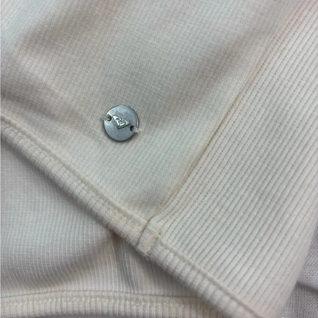 Roxy L RIVIERA Cream Ribbed Crop Top - Image 3