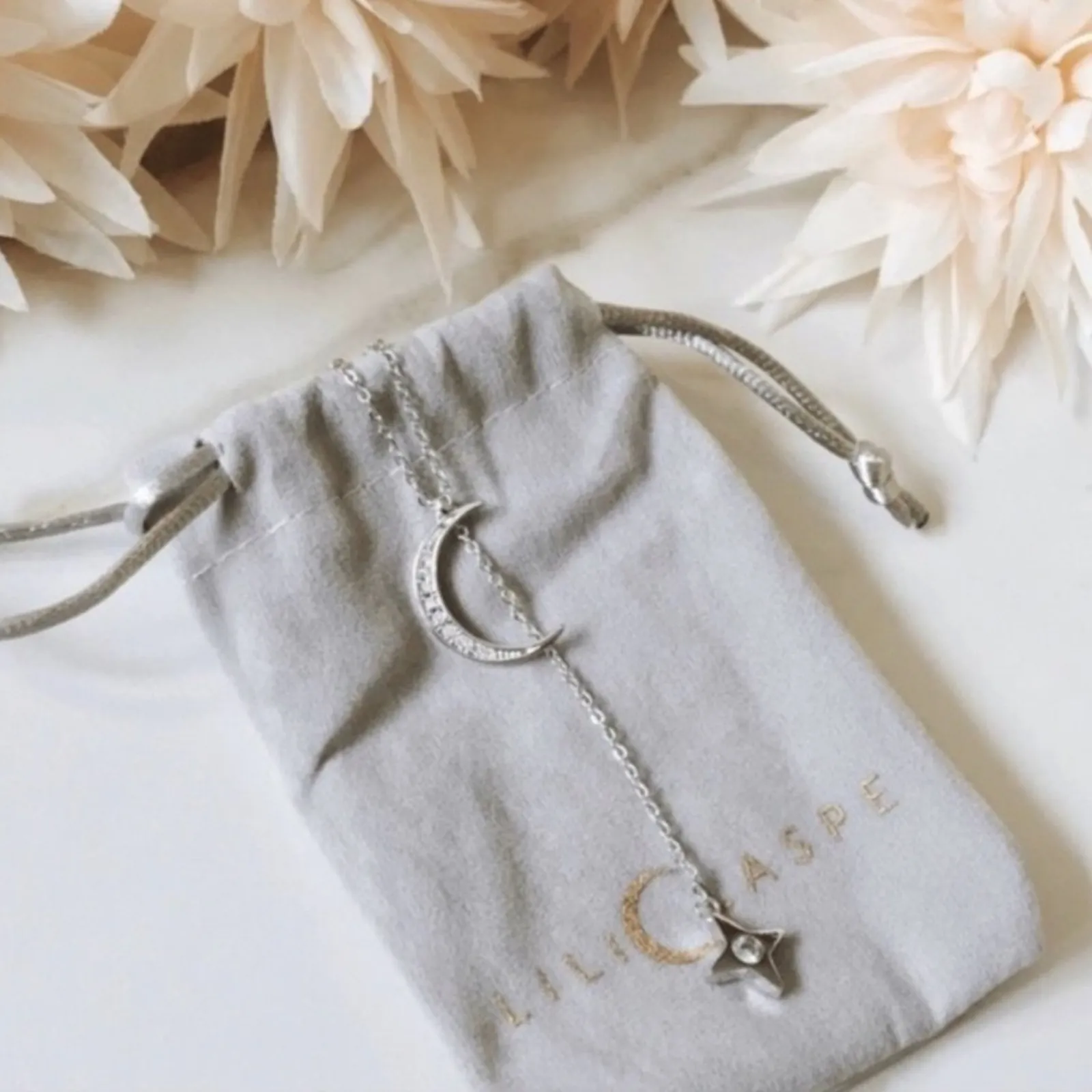 Lili Claspe Rope the Moon & Star Lariat Necklace Silver CZ Crystals NWT Gift - Image 4