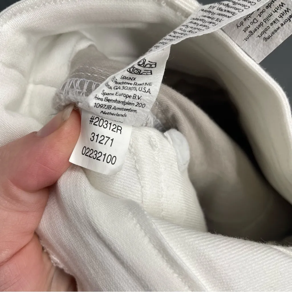 SPANX Stretch Twill Cropped Wide Leg Bright White Comfort Business Casual Pant - Image 12