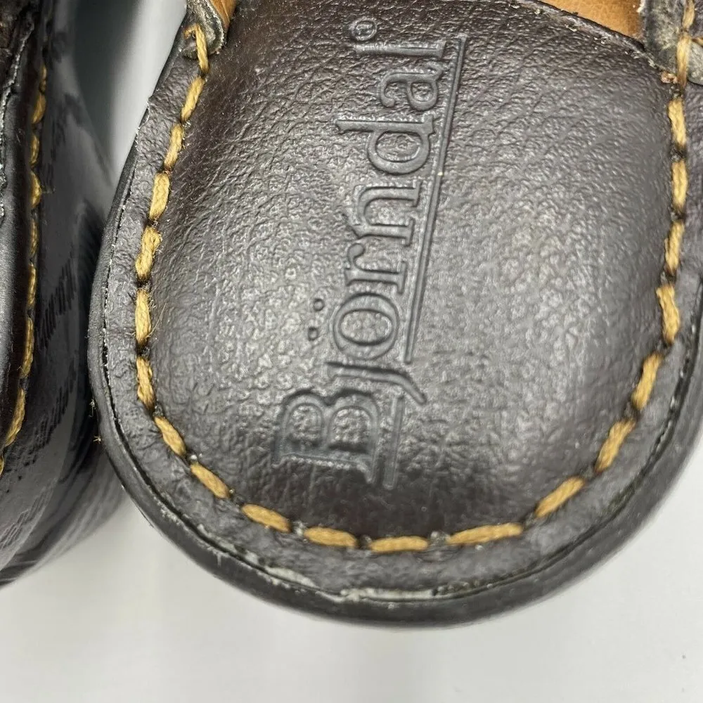 Bjorndal KellyAnne Size 6 Womens Shoes Mule Clog Wedge Heel 136221 Brown Leather - Image 7