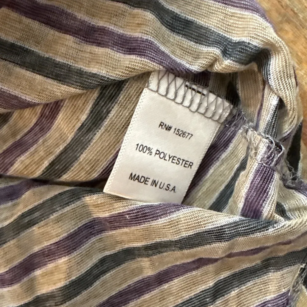 C&C California Women's Striped Top Long Sleeve L Purple Gray Tan - Image 8