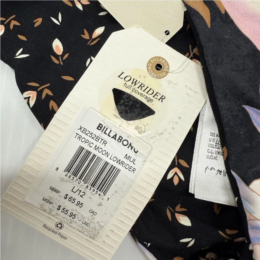 Billabong Multicolor Tropic Moon Lowrider Reversible Bikini Bottoms Size L NWT - Image 14