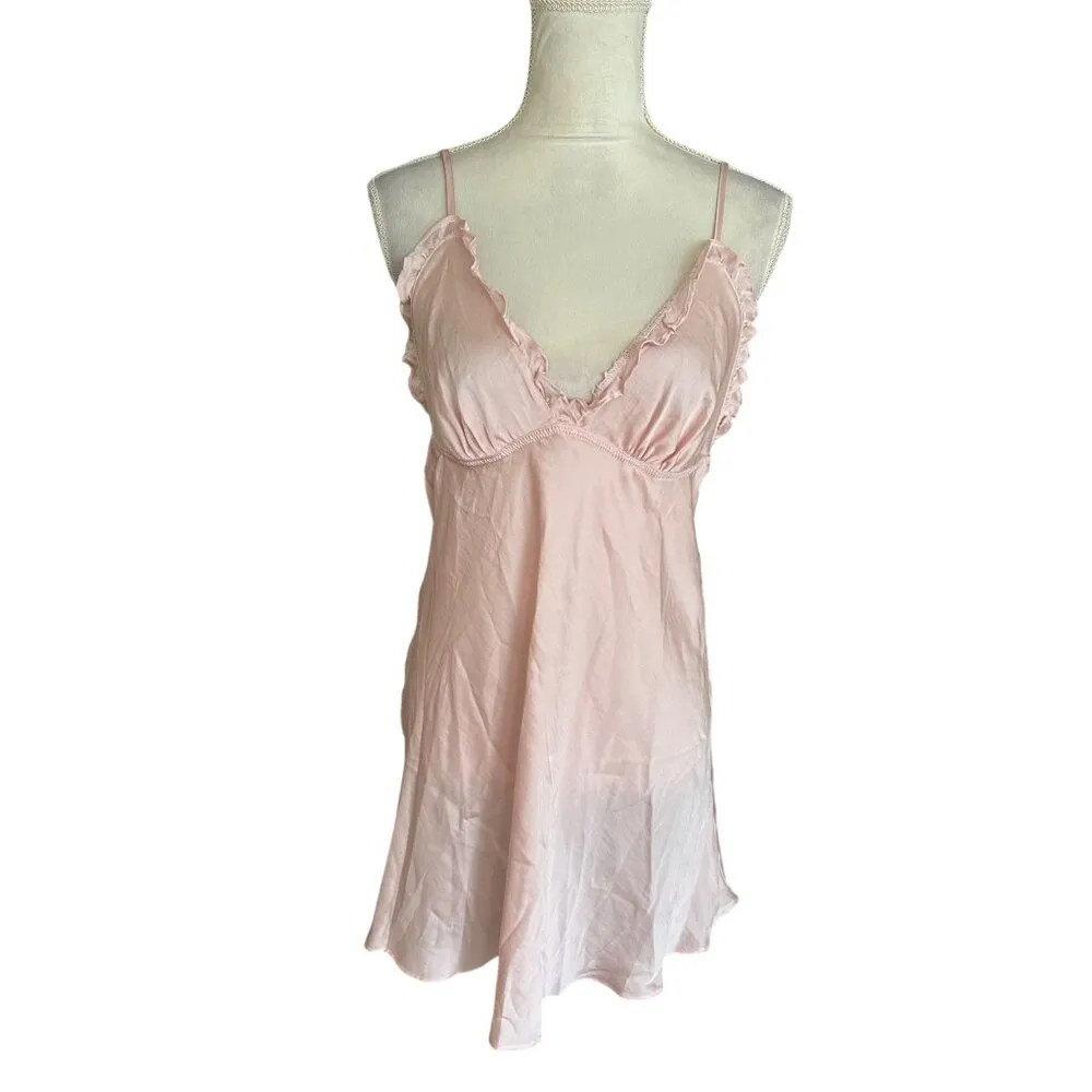 Flora Nikrooz  Miraj II Satin Chemise With Adjustable Straps Pink Sexy Feminine - Image 2