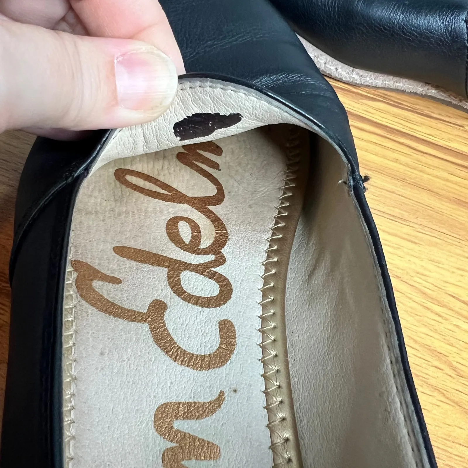 Sam Edelman Everie Black‎ Leather Loafers Flats Women Size 7M Slip On Shoes - Image 5