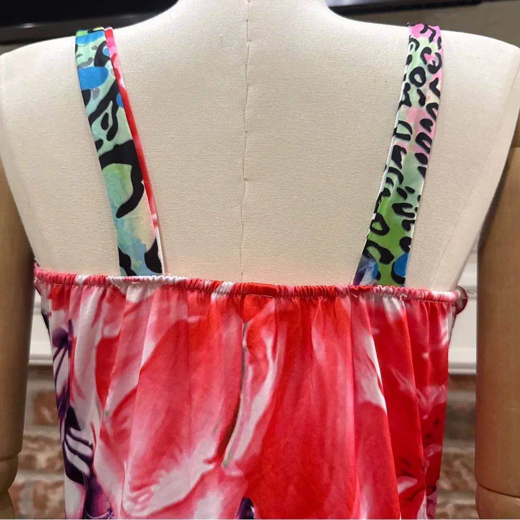 Y2K multipatterned Animal Print & Floral Maxi Dress / S / Excellent condition Red - Image 10