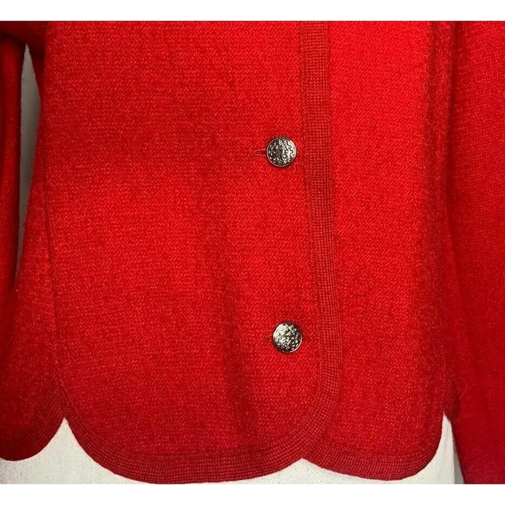 Womens Archie Brown & Son Of Bermuda Red 100% Pure New Wool Sweater Jacket S - Image 7