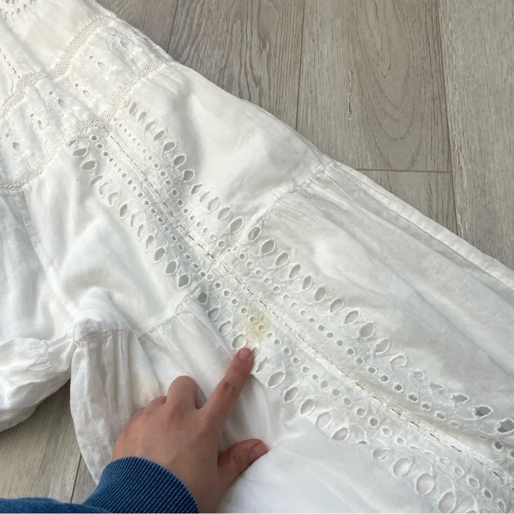 Free People Jumpsuit cotton eyelet savannah womens White xsmall cottage prairie - Image 7