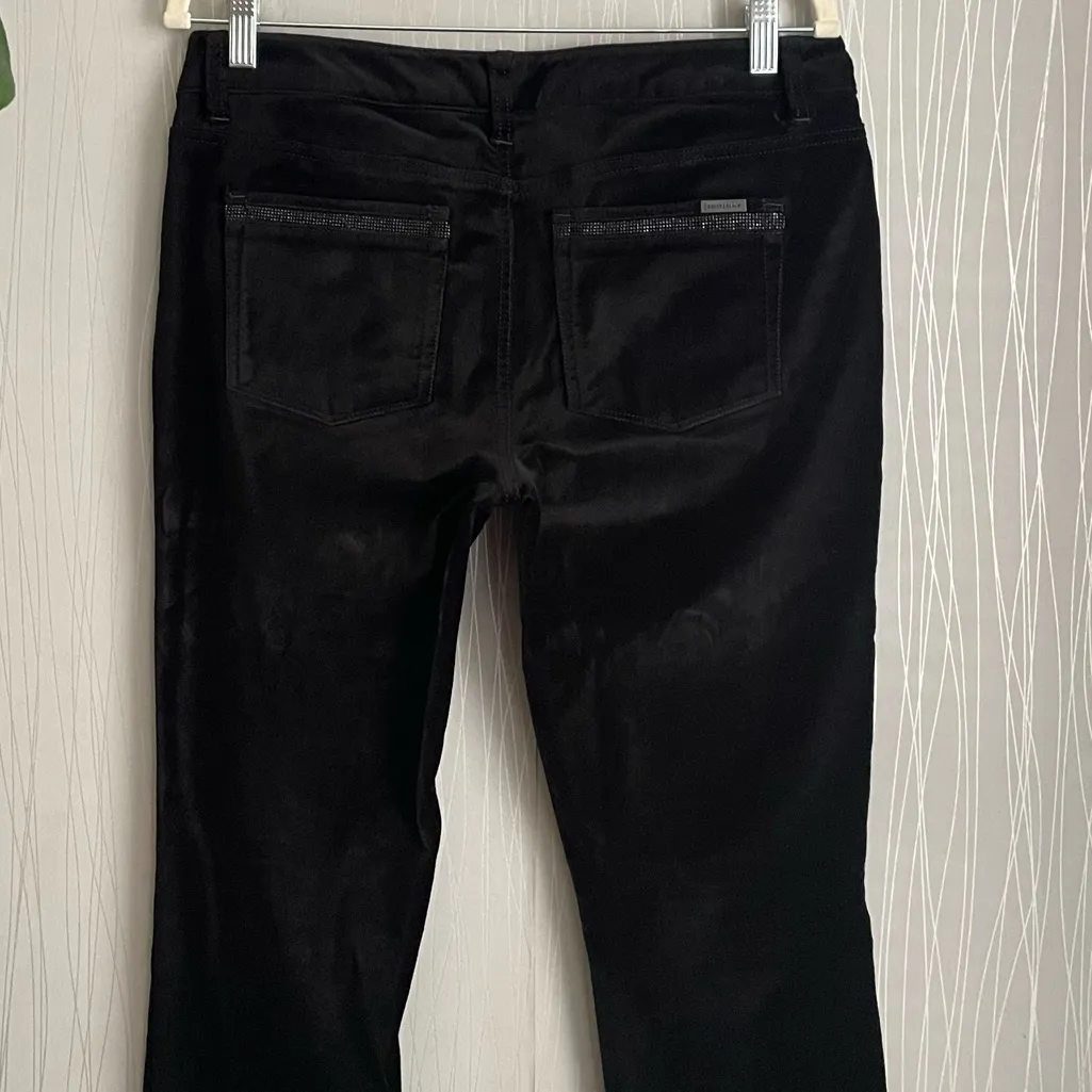 White House Black Market Black Plush Velvet Pants Size 4 - Image 5