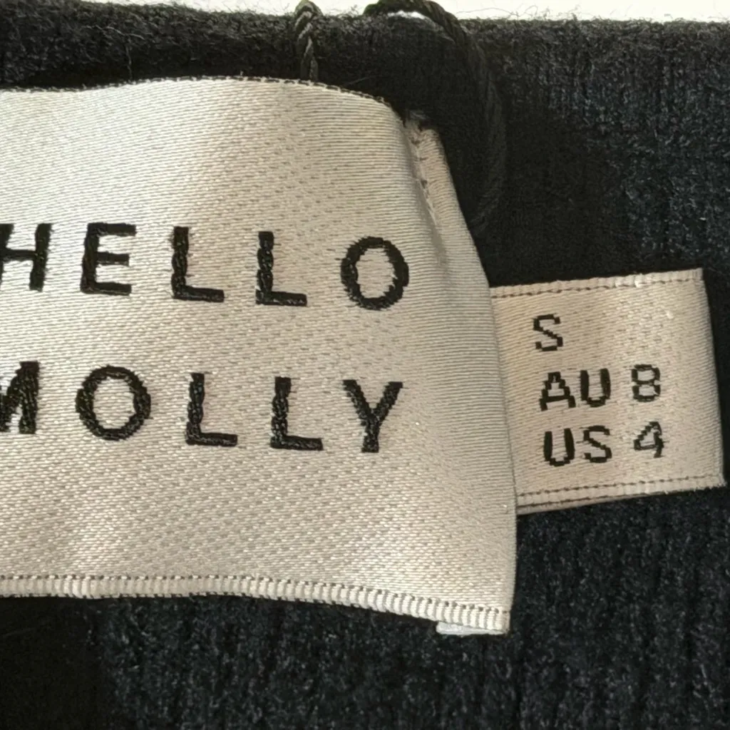 Hello Molly Black Ribbed Maxi Dress Squared Neck with Short puff sleeves size S - Image 8