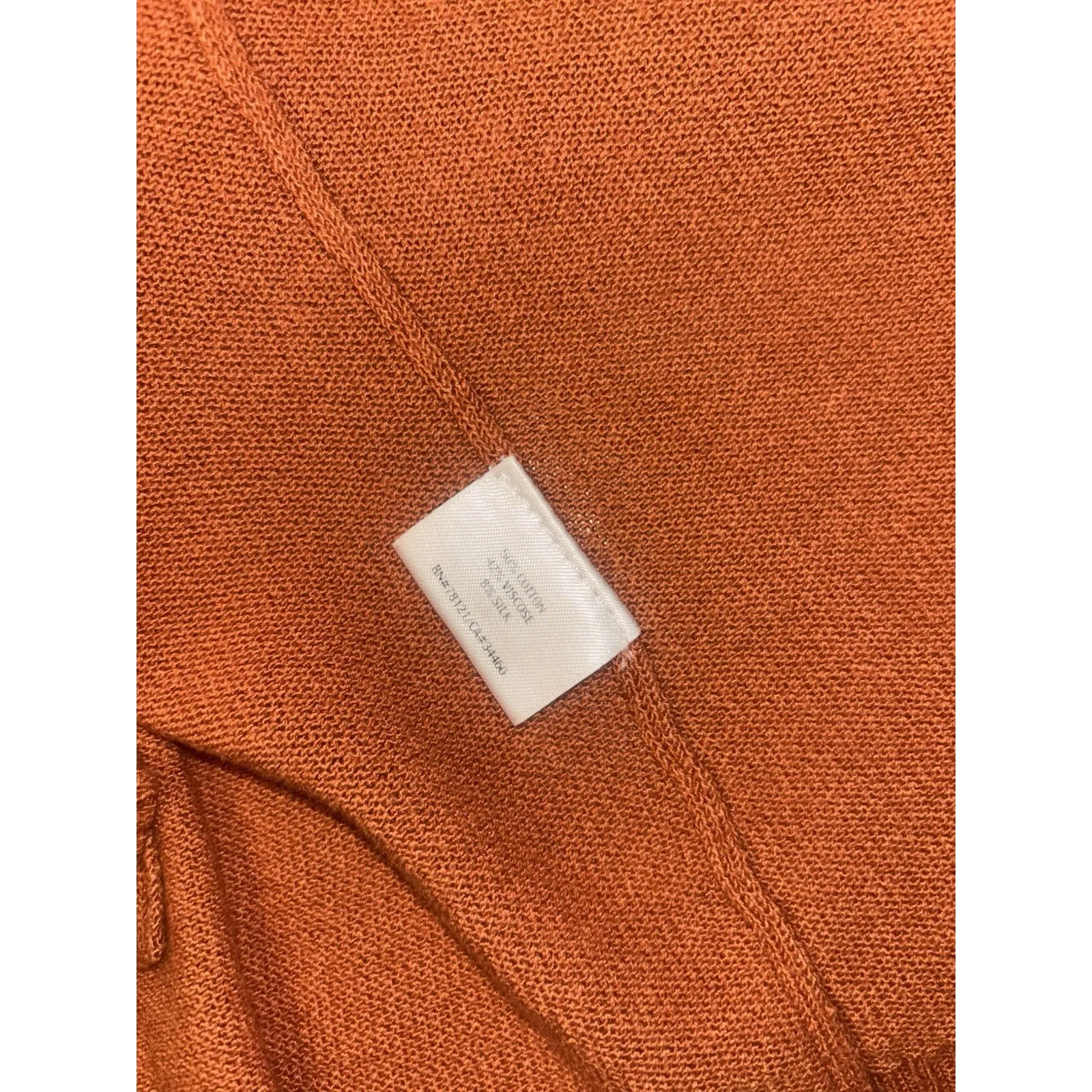 eileen fisher short sleeve cardigan shrug orange cotton silk medium petite - Image 7