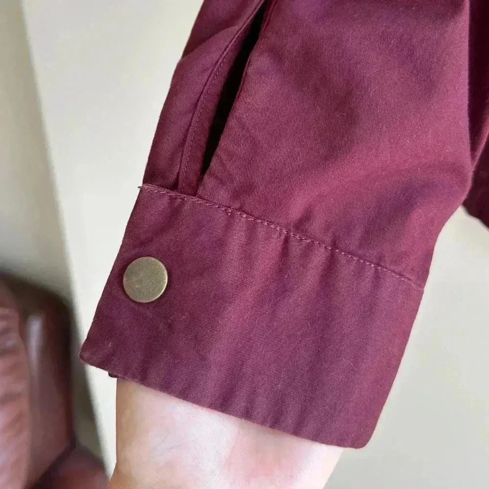 Love Tree Anorak Jacket, Berry Colored Utility Jacket, Size Large - Image 6