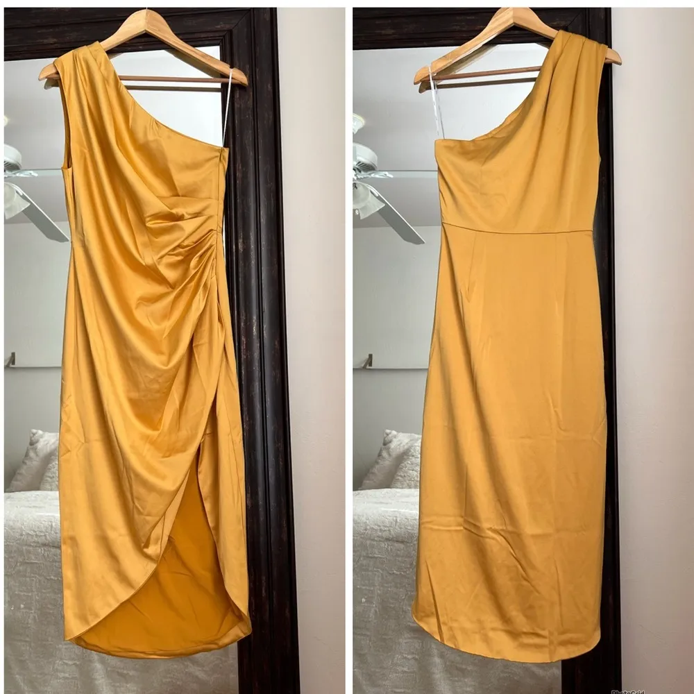 Revolve Elliat Isabelle One Shoulder Dress - Mango - Image 3