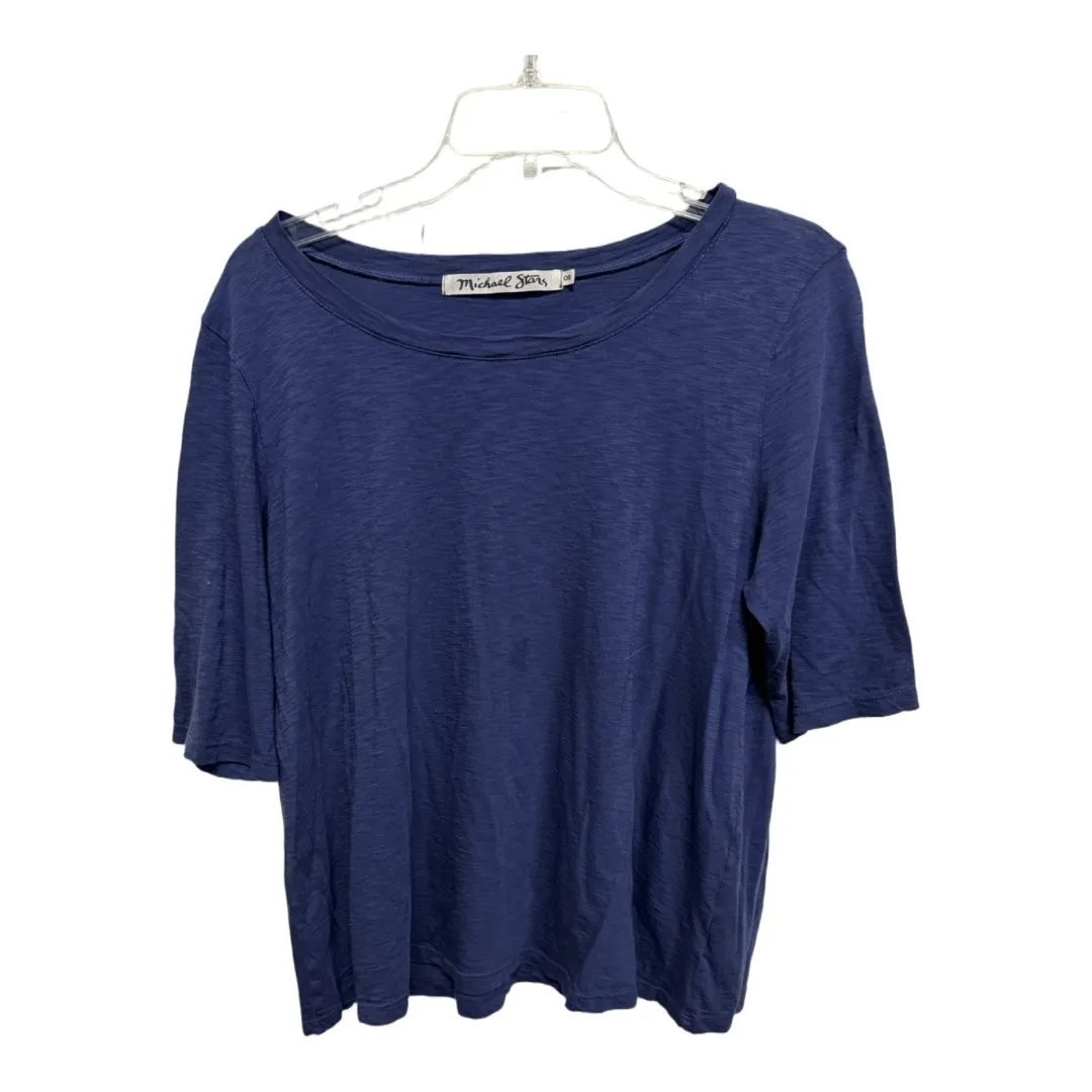 Michael Stars Blue Oversized Fit Supima Cotton TShirt One Size Flowy Slub Top - Image 2