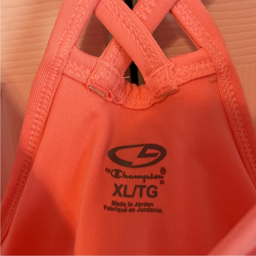 Champion Orange Pink Fitted Backless Tank Top - Image 2