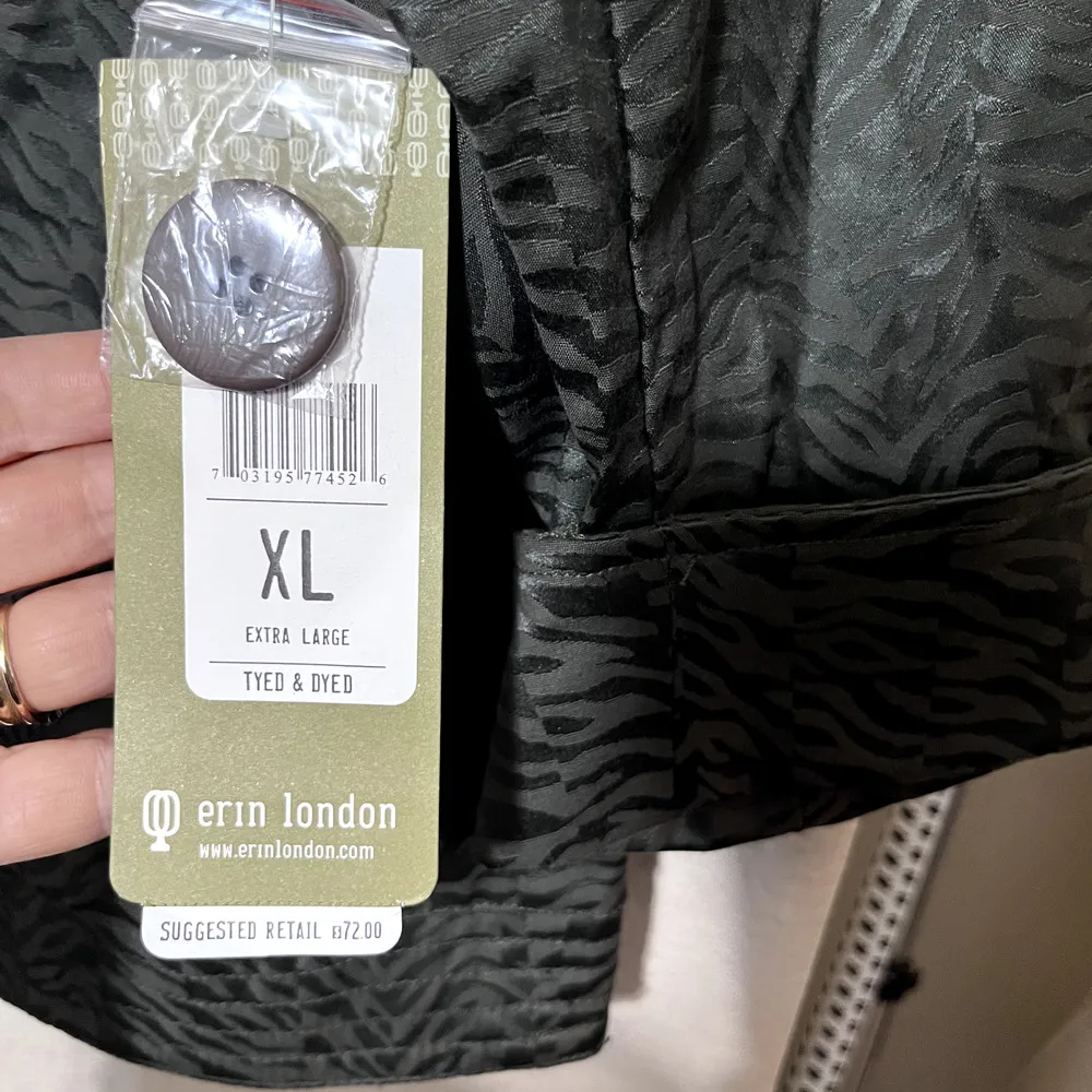 New Erin London Blazer Jacket Womens XL Olive Green Swing NWT animal print - Image 4