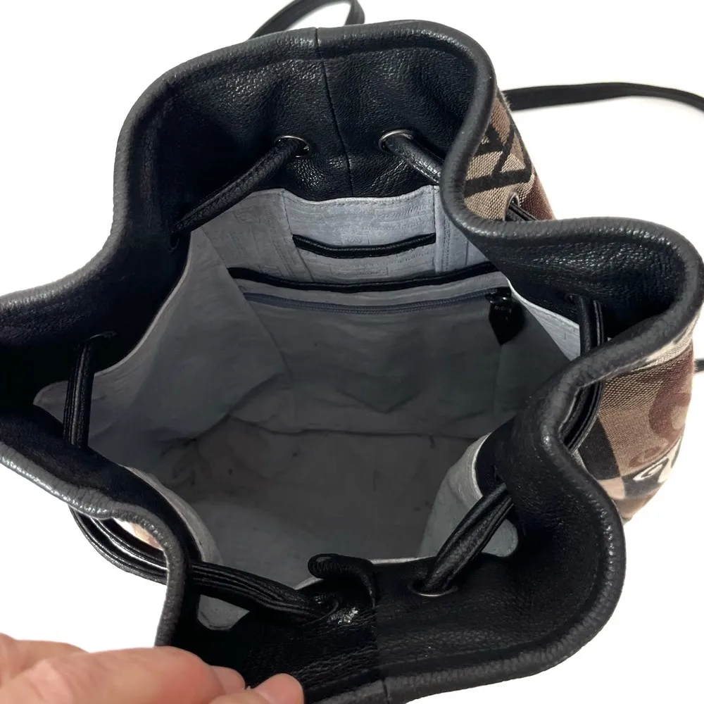 Wanlima Brown Camo Backpack with Black Leather Straps - Image 6