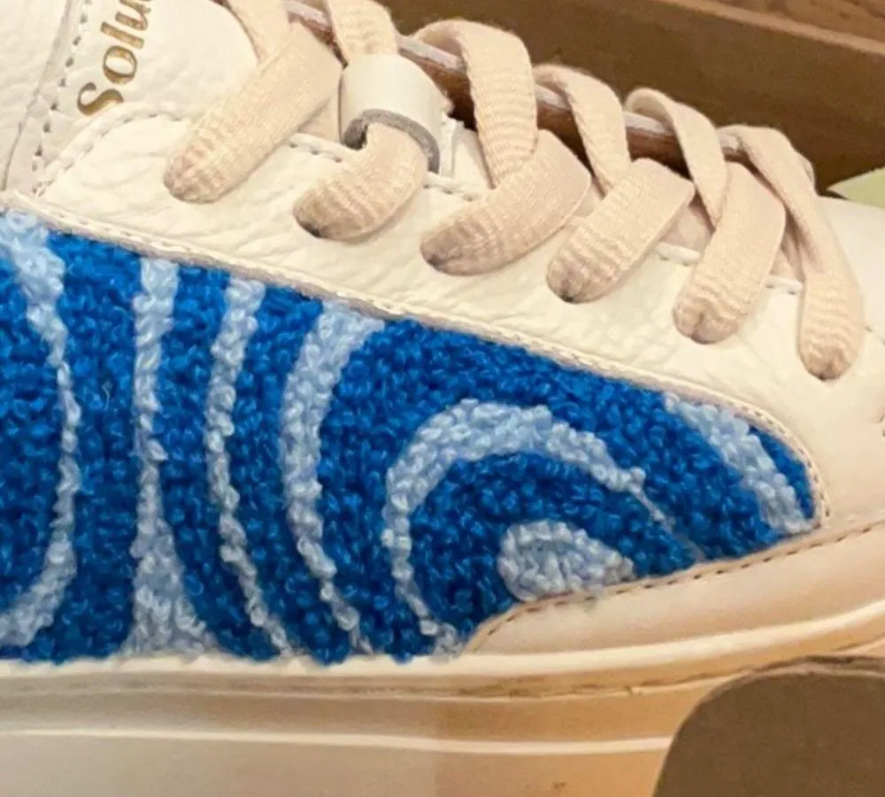 SOLUDOS Ibiza Platform Sneaker 7 Marine Blue Psychedelic Spiral $150 Retail NEW - Image 3