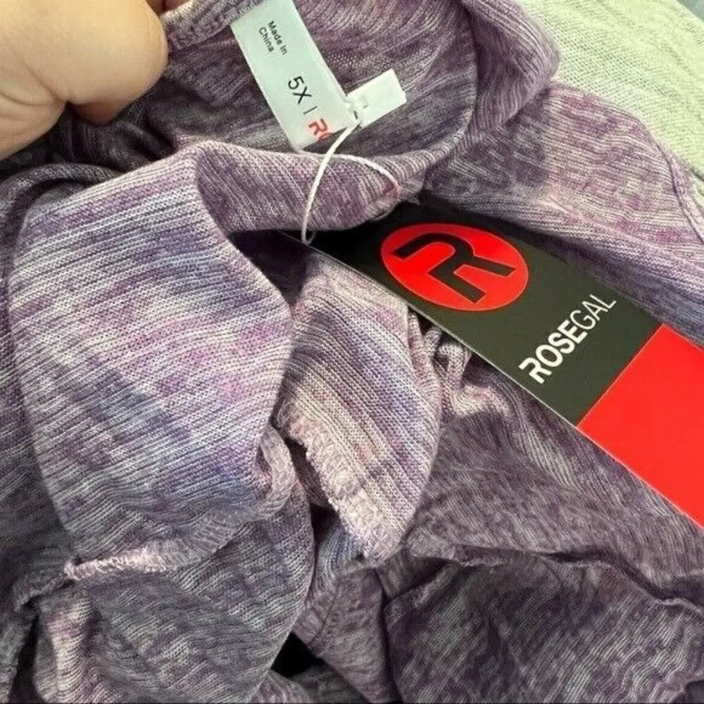 Rose Gal Tank Top Heathered Purple Bow Neck V - Image 9