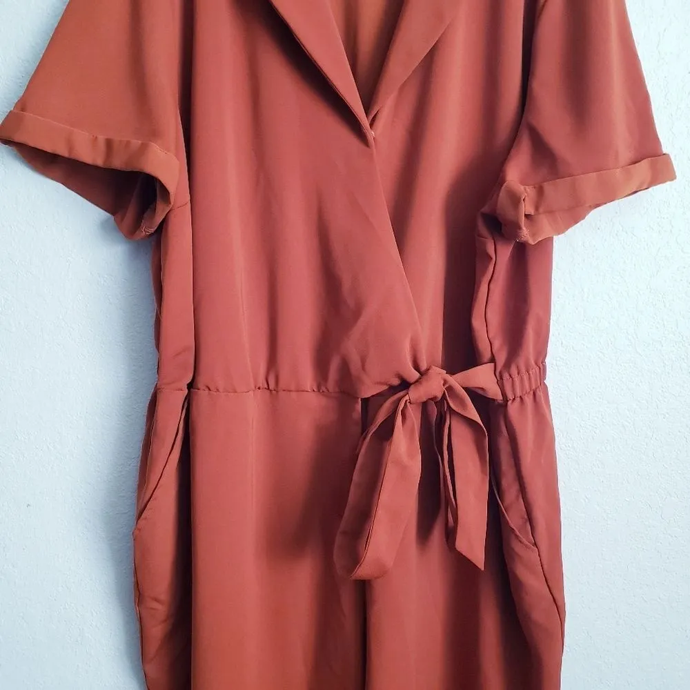Ava & Viv Rust Short Sleeve Jumpsuit - Image 5