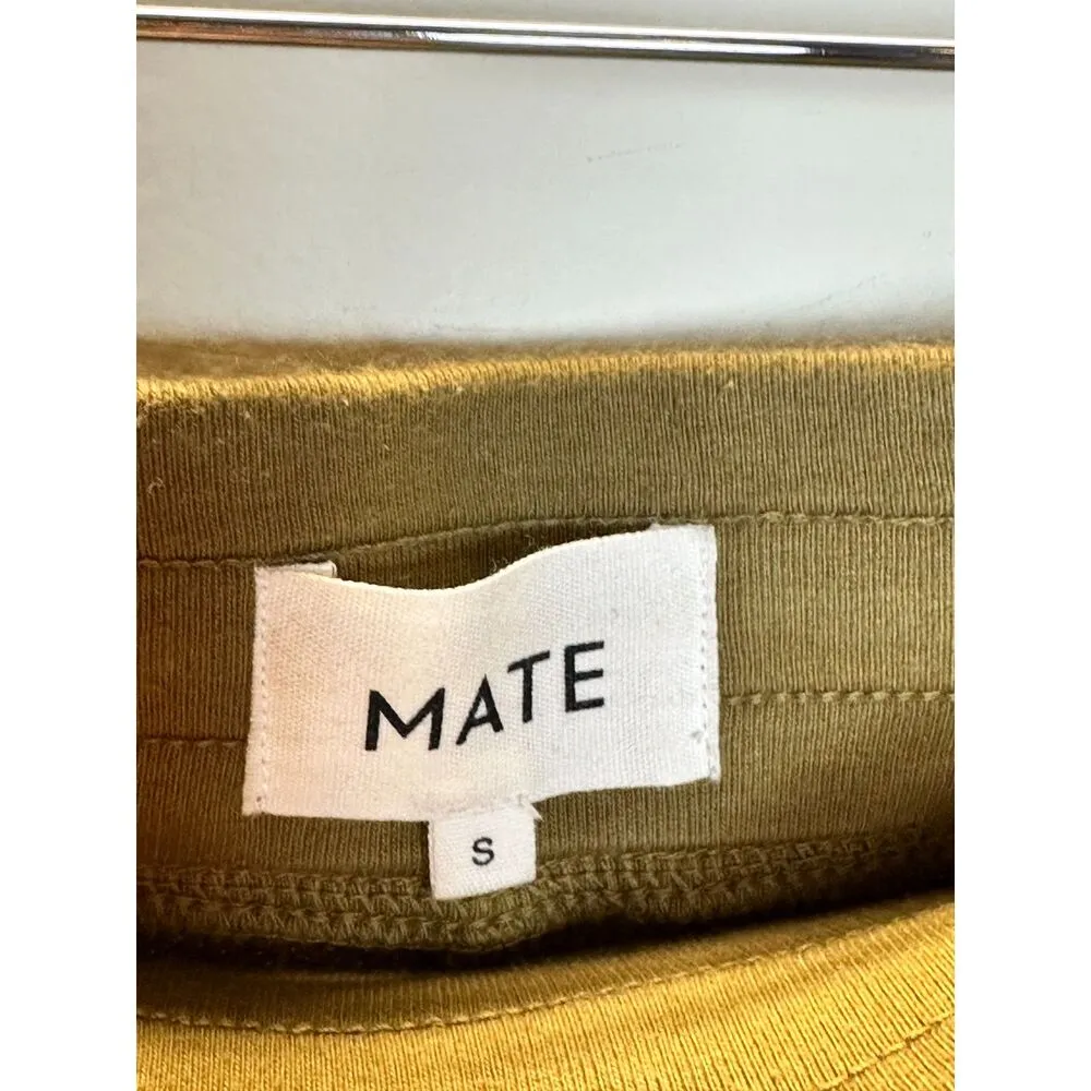 NWOT Mate Women's Size Small Olive Green Crew Neck Tee & Wide Leg Pants Set EUC - Image 8